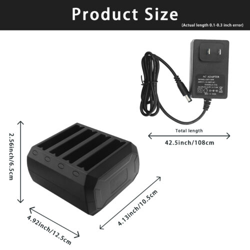 4-Slot Battery Charger Charging Cradle with power supply For ZEBRA TC51 TC510K TC52 TC56 TC57 (SAC-TC51-4SCHG-01)