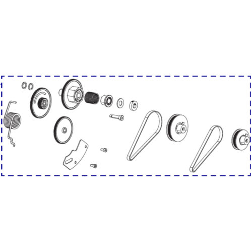 Drive System ZT400 Series (includes gears, belts and pulleys for 203 dpi and 300/600 dpi) P1058930-039